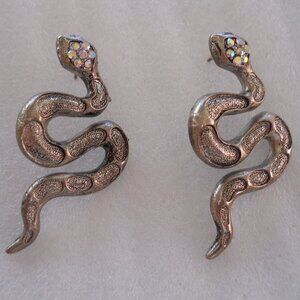 Fashion Jewelry Silver Snake Earrings